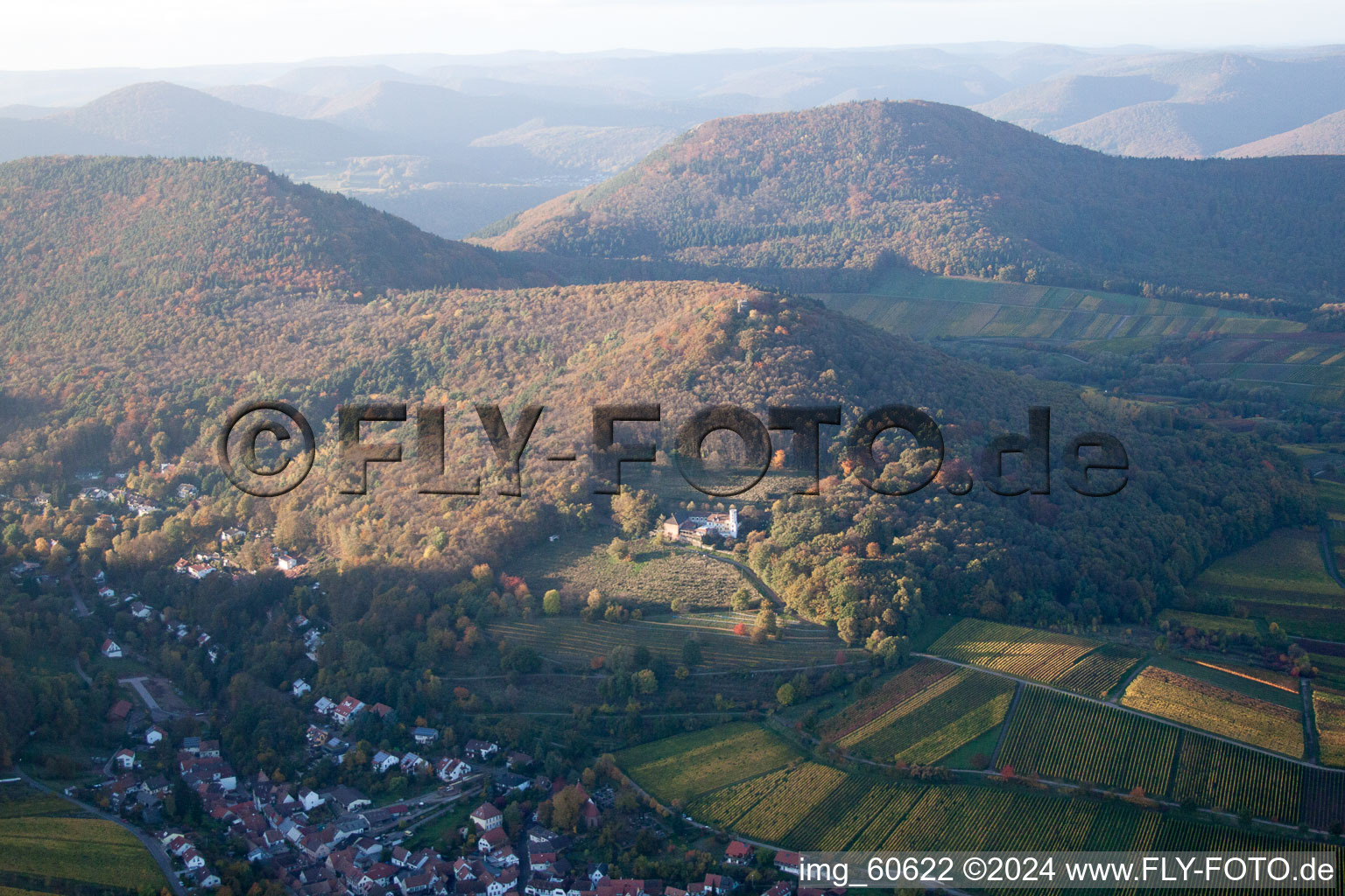 Leinsweiler in the state Rhineland-Palatinate, Germany from the plane