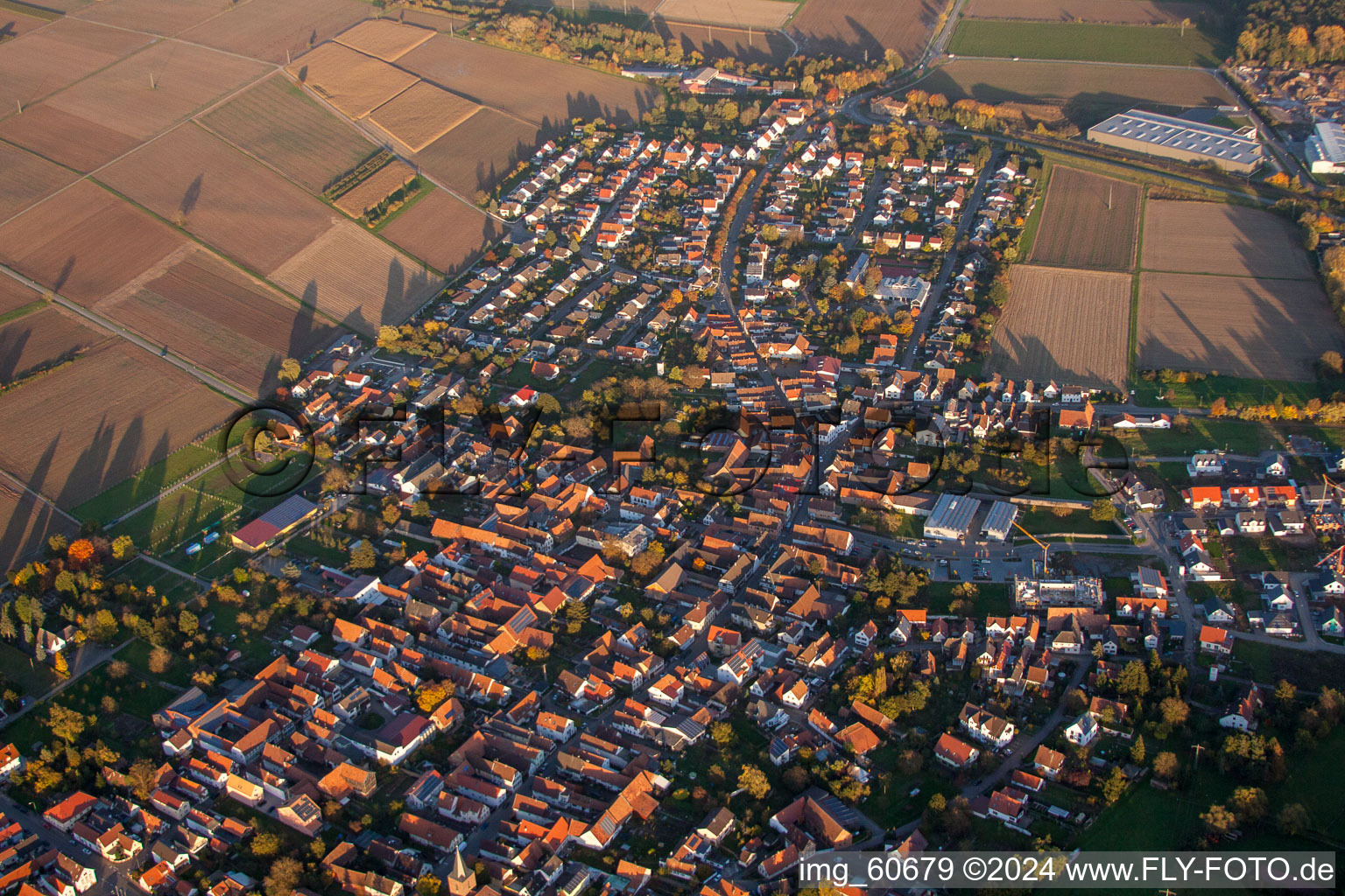 Rohrbach in the state Rhineland-Palatinate, Germany viewn from the air