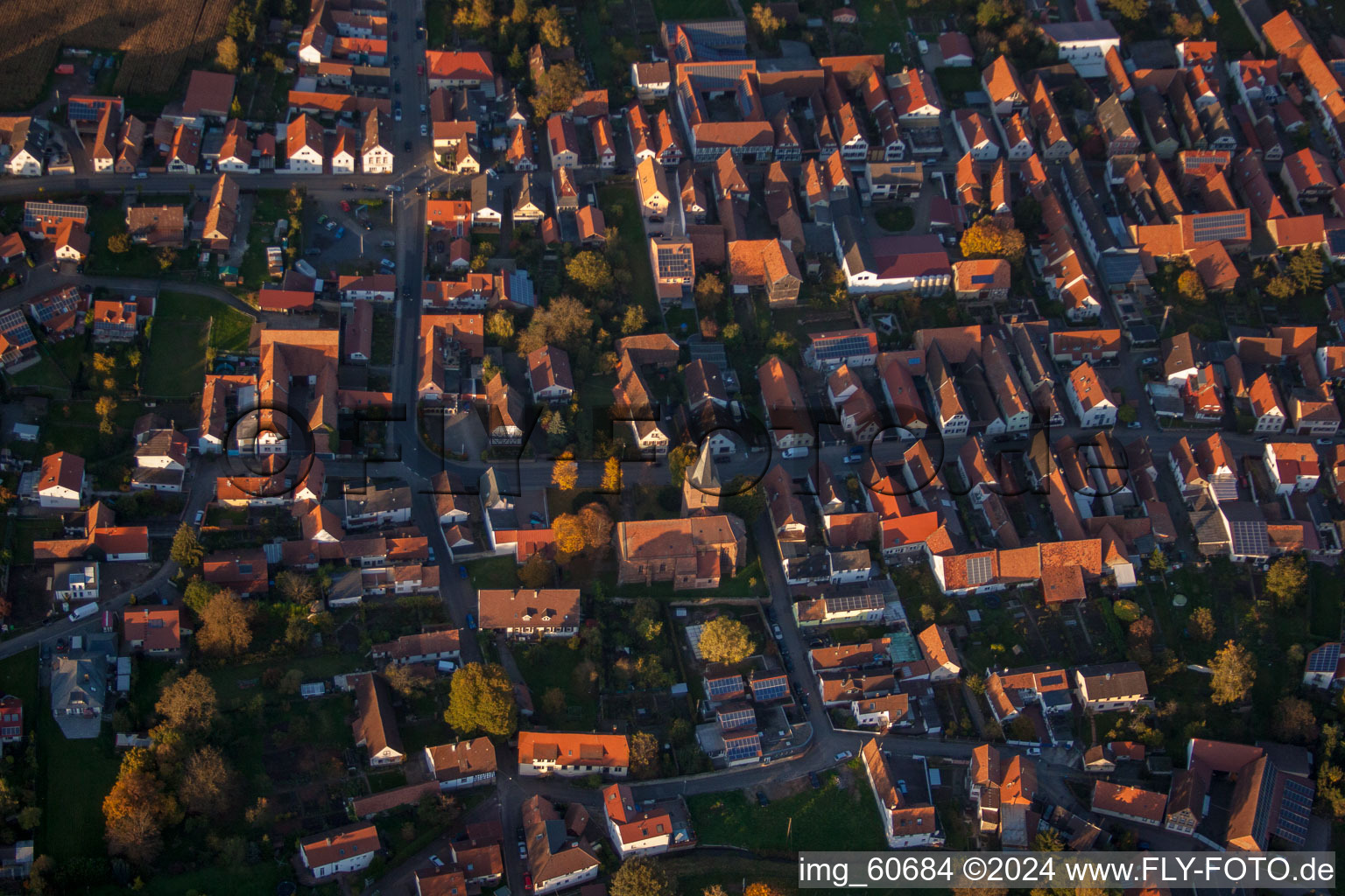 Rohrbach in the state Rhineland-Palatinate, Germany seen from a drone