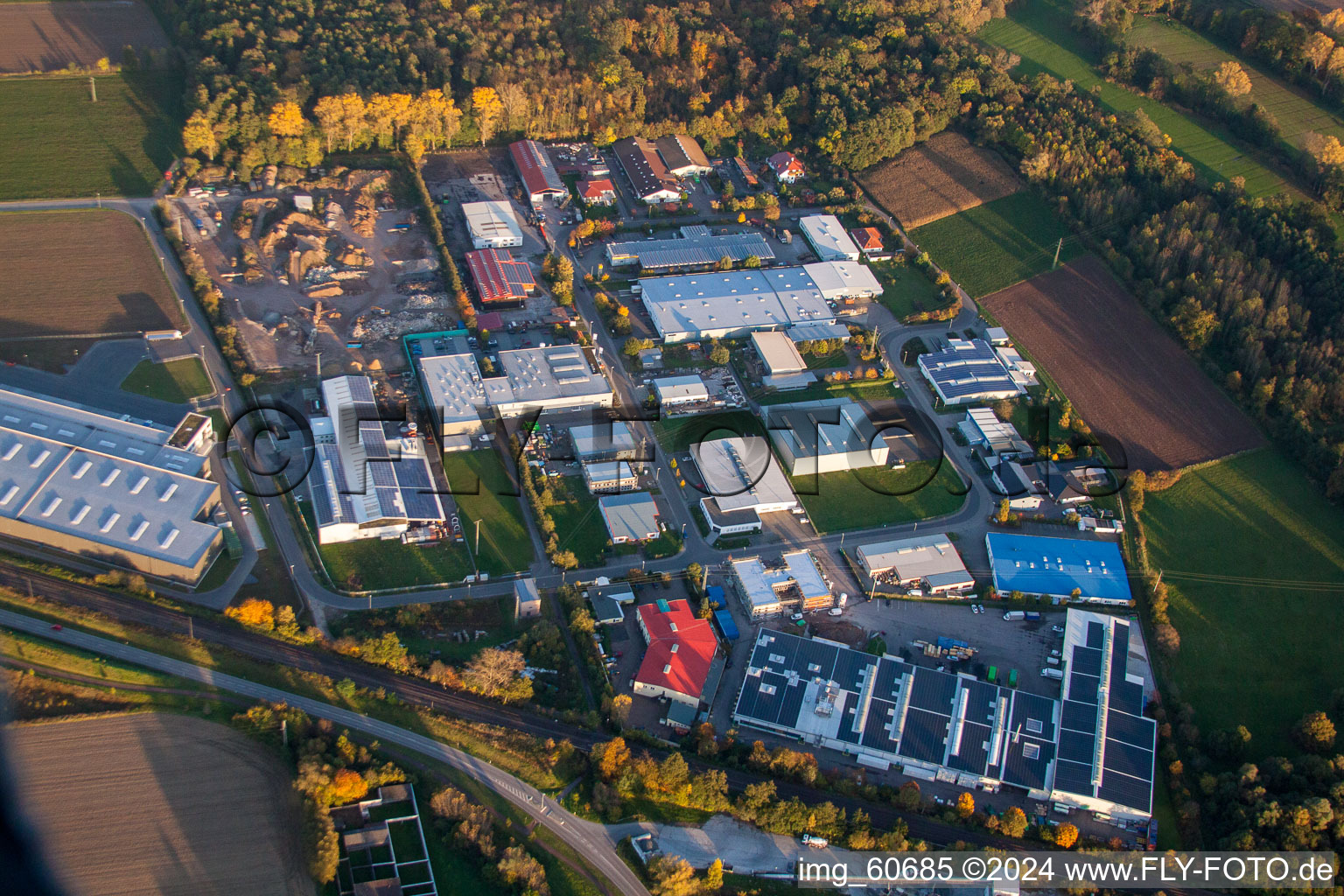 Aerial view of Rohrbach in the state Rhineland-Palatinate, Germany