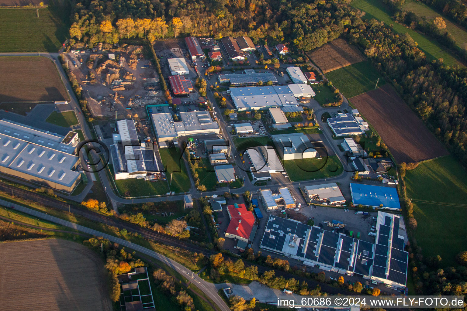 Aerial photograpy of Rohrbach in the state Rhineland-Palatinate, Germany