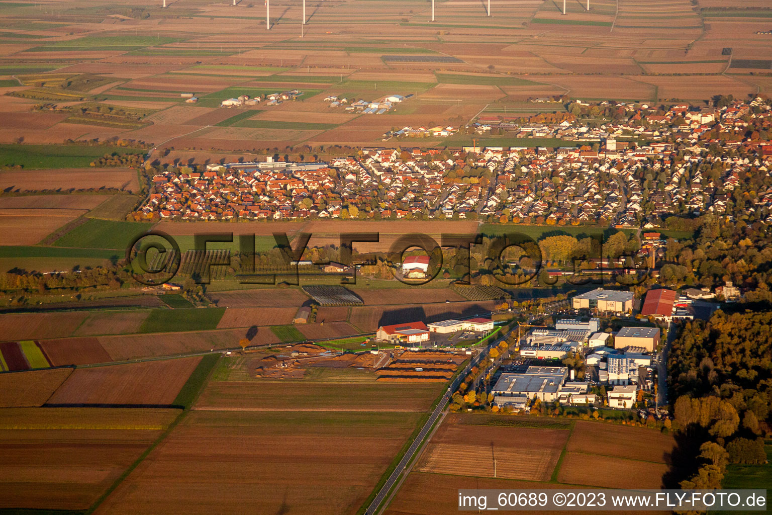 Industrial area W in the district Herxheim in Herxheim bei Landau/Pfalz in the state Rhineland-Palatinate, Germany