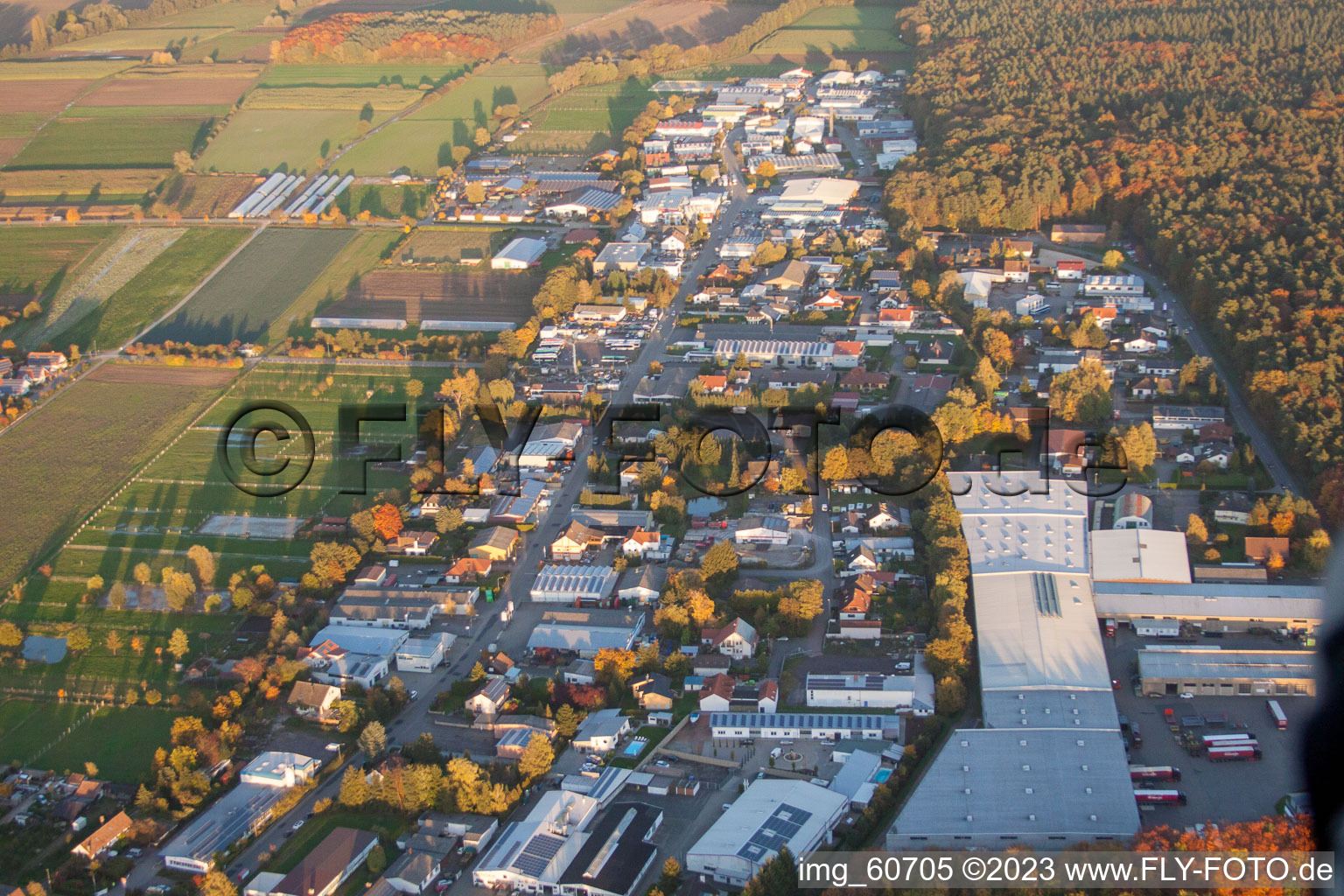 Drone image of District Herxheim in Herxheim bei Landau/Pfalz in the state Rhineland-Palatinate, Germany