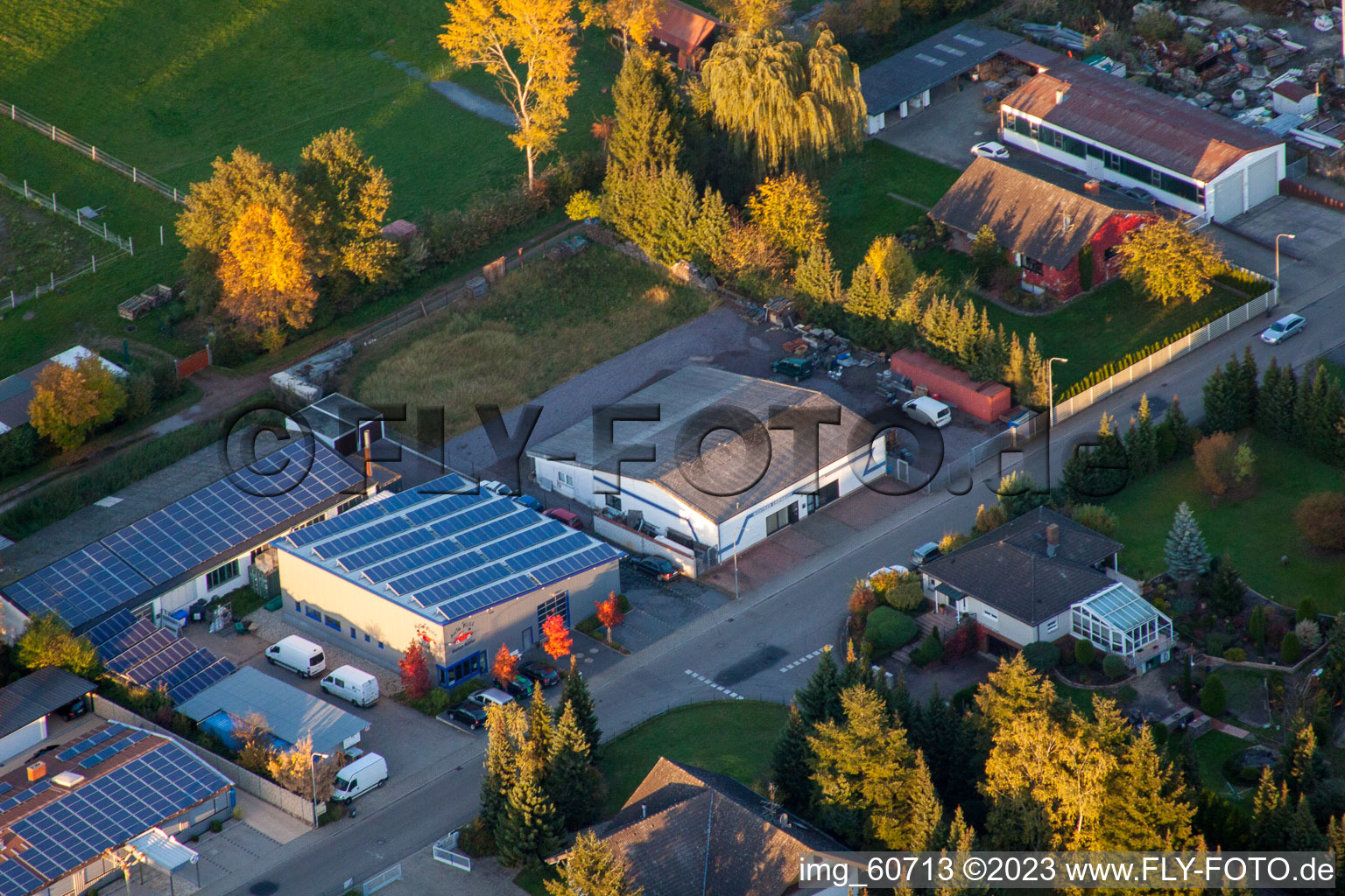 Aerial view of District Herxheim in Herxheim bei Landau/Pfalz in the state Rhineland-Palatinate, Germany