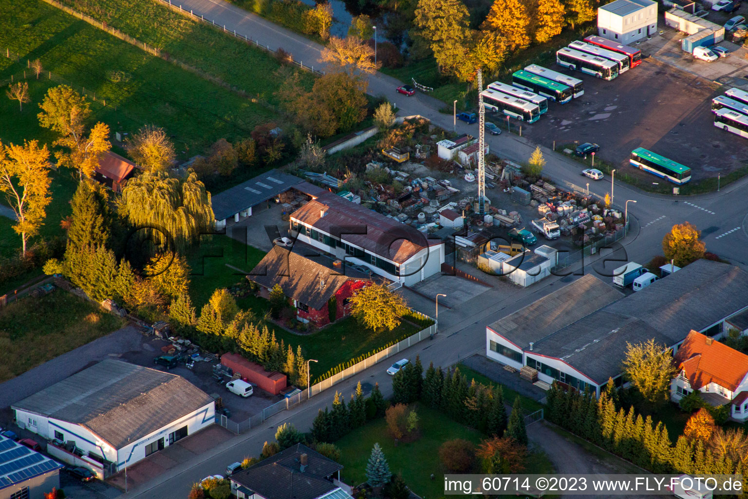 Aerial photograpy of District Herxheim in Herxheim bei Landau/Pfalz in the state Rhineland-Palatinate, Germany