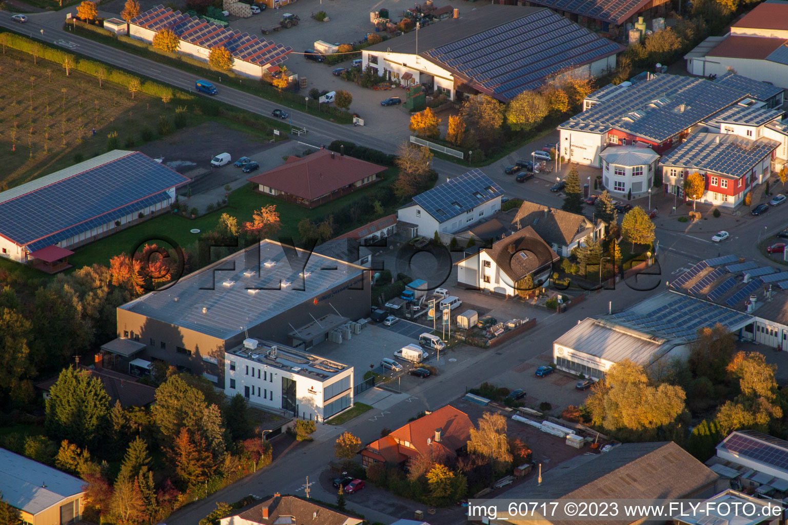 District Herxheim in Herxheim bei Landau in the state Rhineland-Palatinate, Germany from above