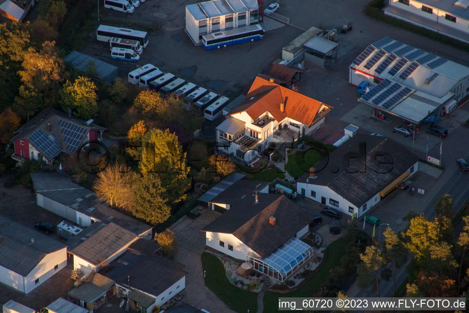 District Herxheim in Herxheim bei Landau in the state Rhineland-Palatinate, Germany from the plane