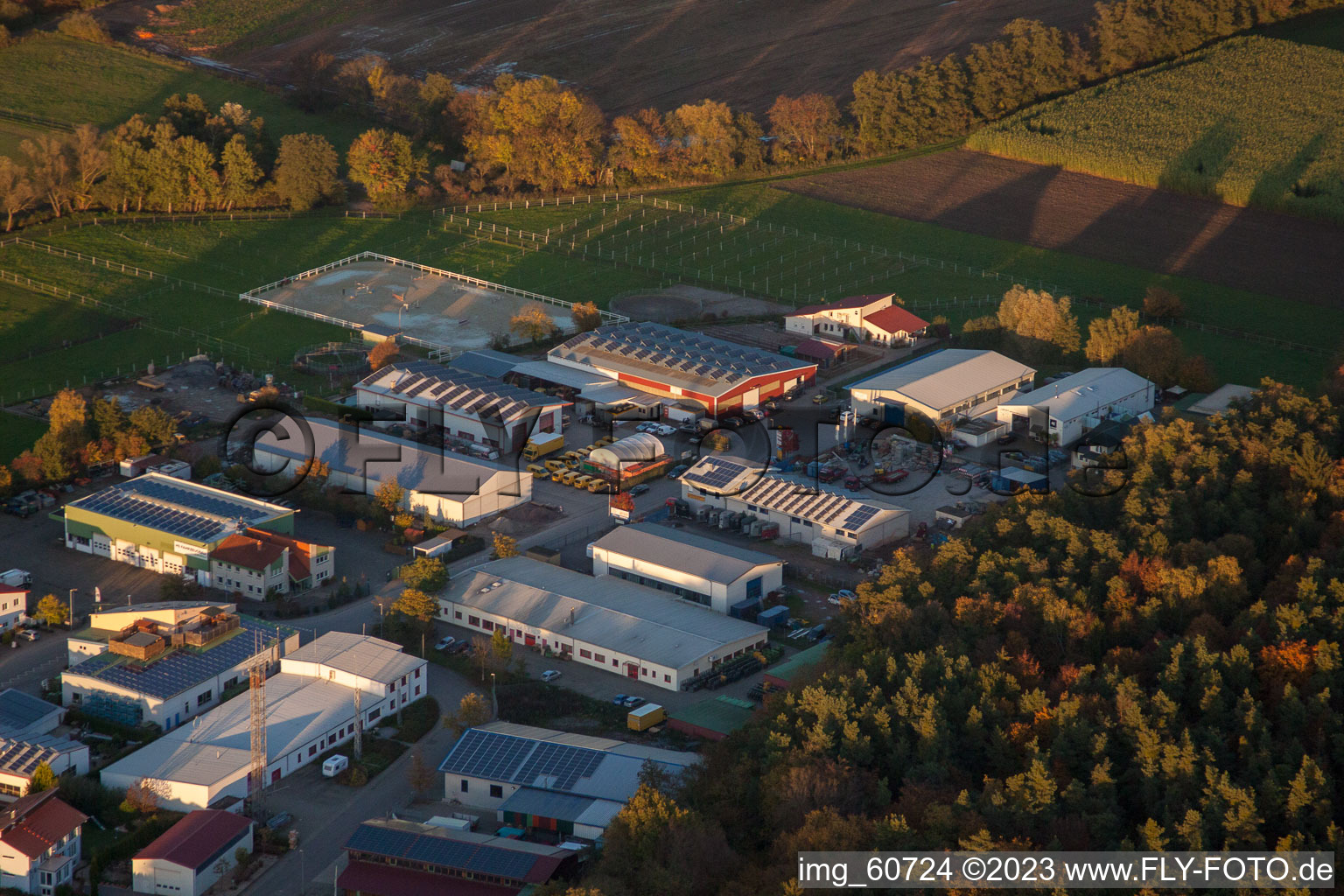 Drone image of District Herxheim in Herxheim bei Landau/Pfalz in the state Rhineland-Palatinate, Germany