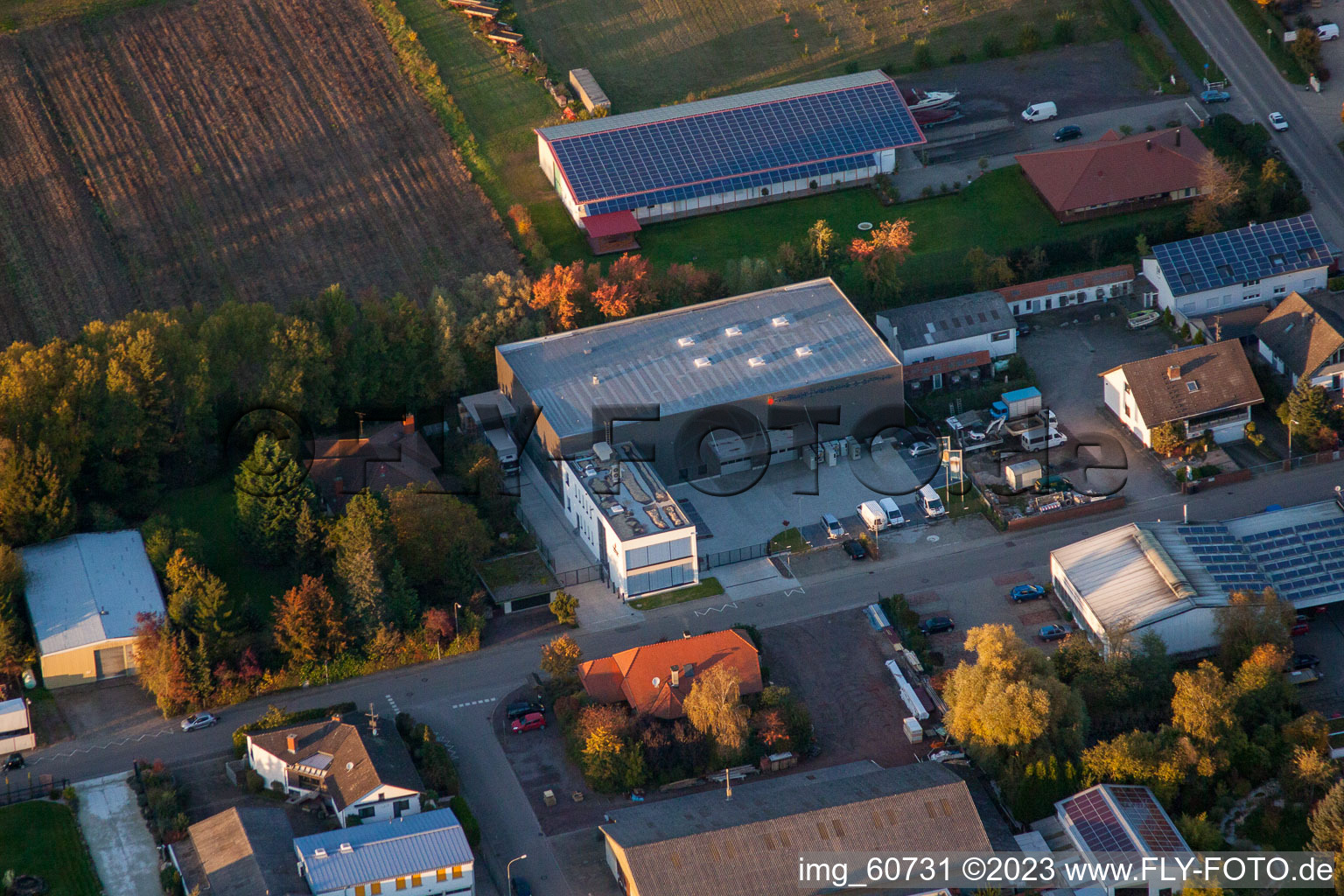 District Herxheim in Herxheim bei Landau in the state Rhineland-Palatinate, Germany from above