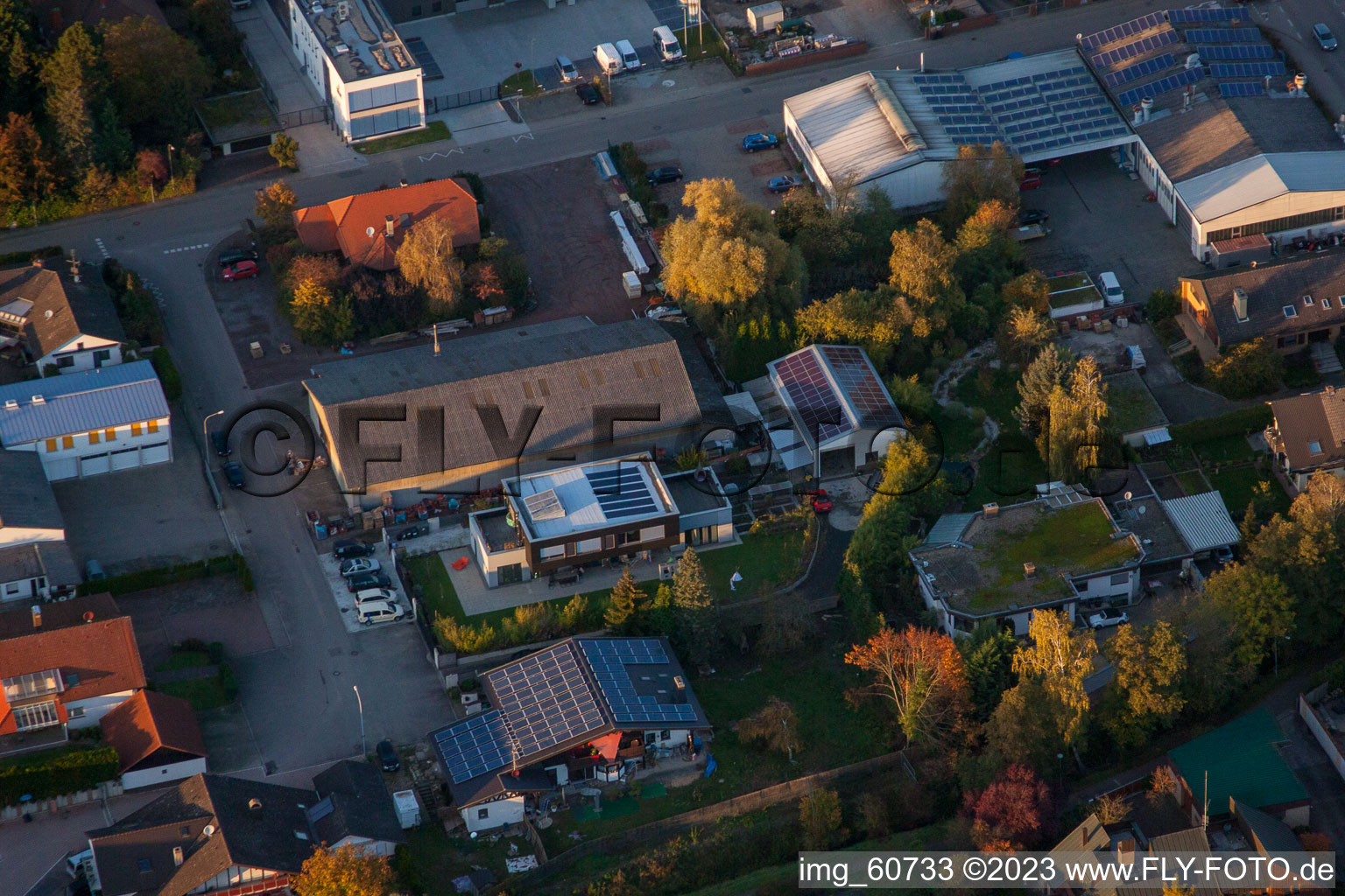 District Herxheim in Herxheim bei Landau in the state Rhineland-Palatinate, Germany seen from above