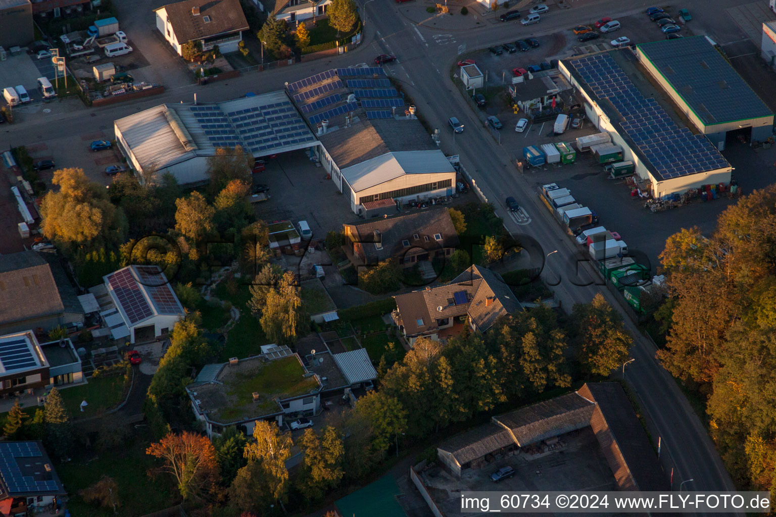 District Herxheim in Herxheim bei Landau/Pfalz in the state Rhineland-Palatinate, Germany from the plane