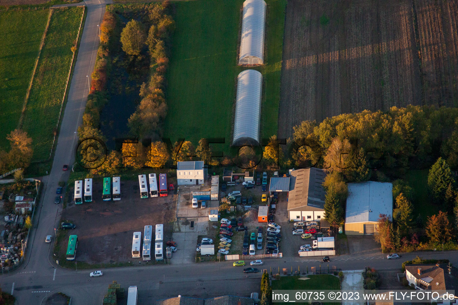 Bird's eye view of District Herxheim in Herxheim bei Landau in the state Rhineland-Palatinate, Germany