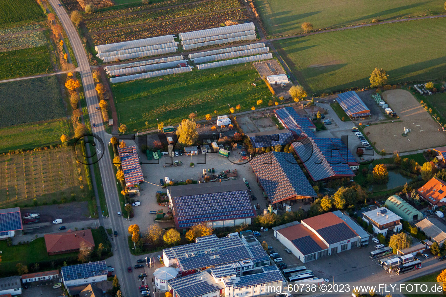 District Herxheim in Herxheim bei Landau/Pfalz in the state Rhineland-Palatinate, Germany viewn from the air