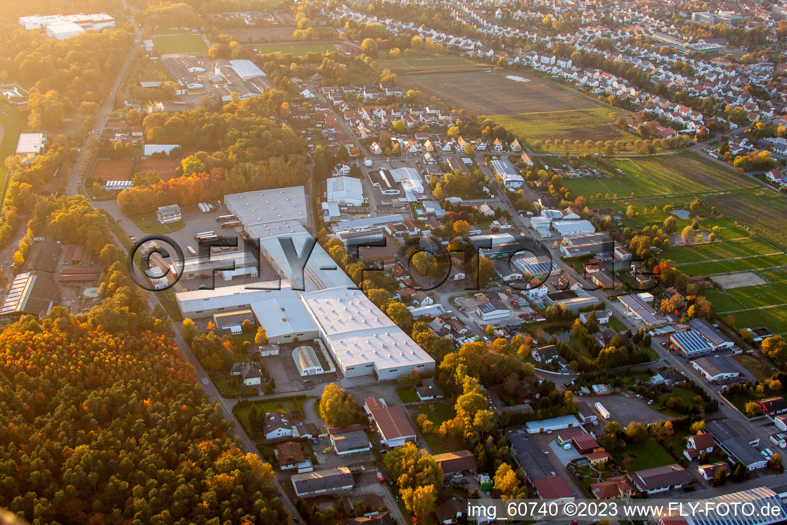 Drone image of District Herxheim in Herxheim bei Landau/Pfalz in the state Rhineland-Palatinate, Germany