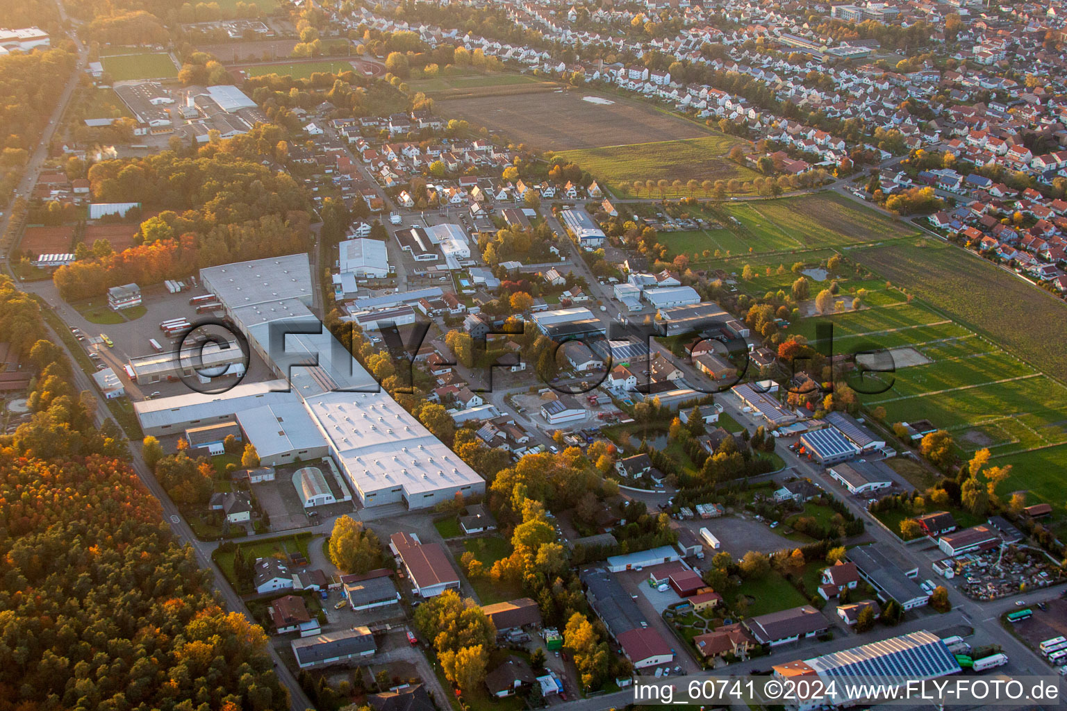 District Herxheim in Herxheim bei Landau in the state Rhineland-Palatinate, Germany from the drone perspective