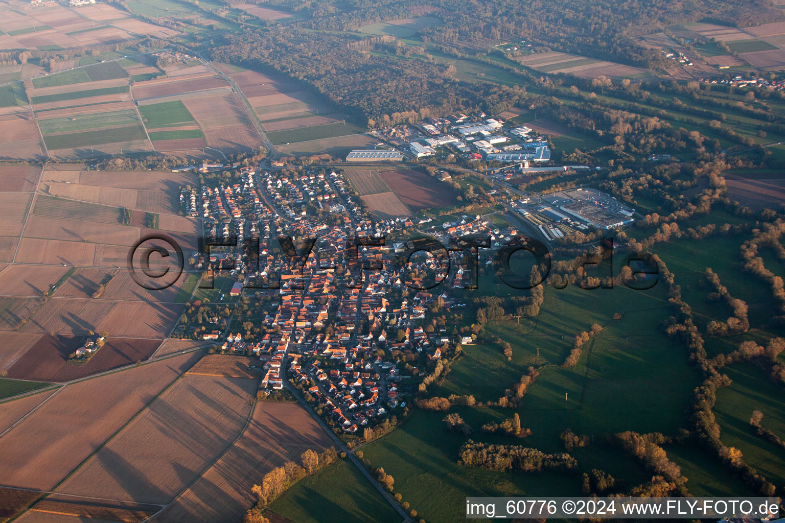 Rohrbach in the state Rhineland-Palatinate, Germany from above