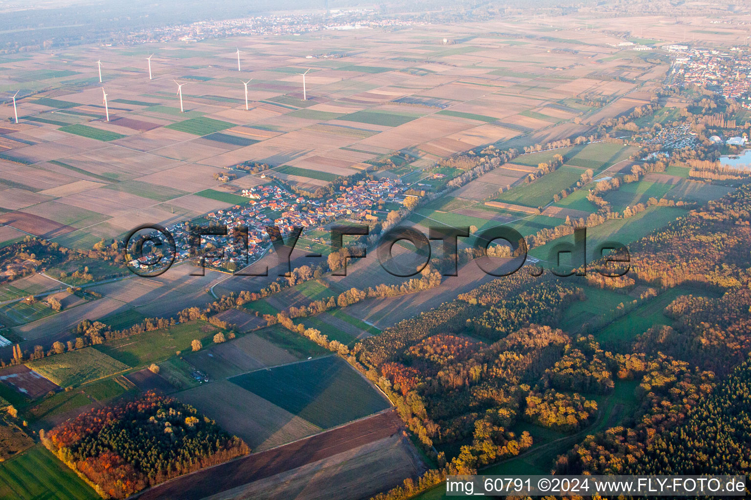 Herxheimweyher in the state Rhineland-Palatinate, Germany from a drone