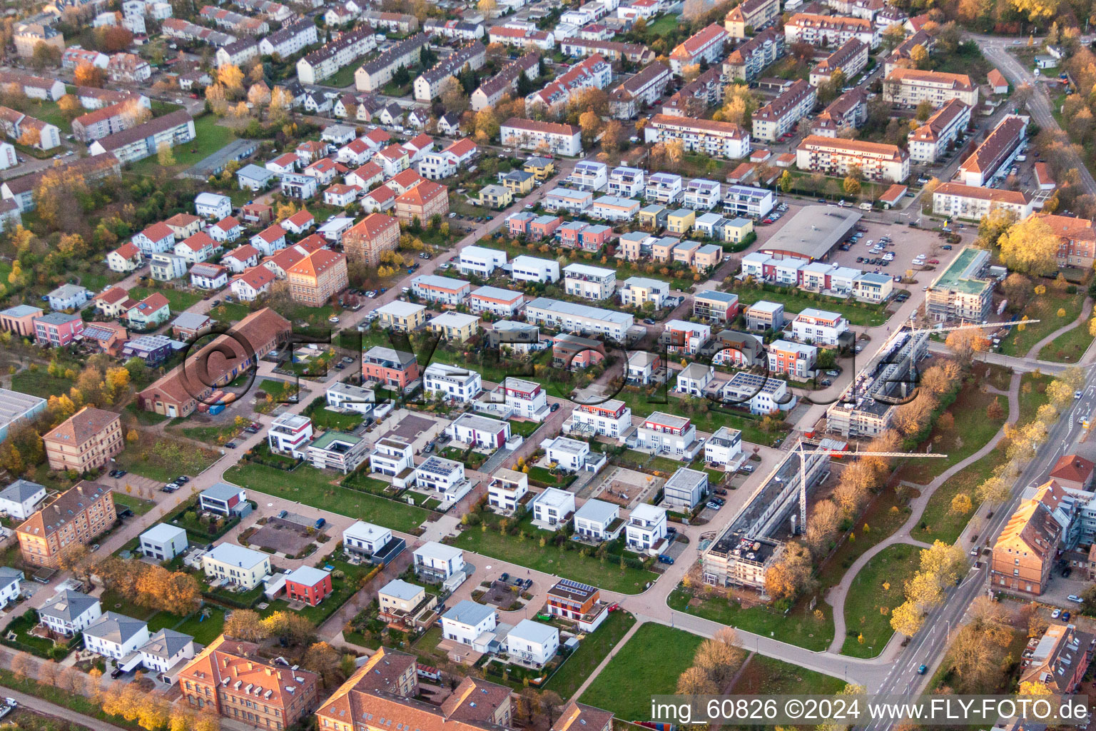 Construction site to build a new multi-family residential complex in Landau in der Pfalz in the state Rhineland-Palatinate, Germany