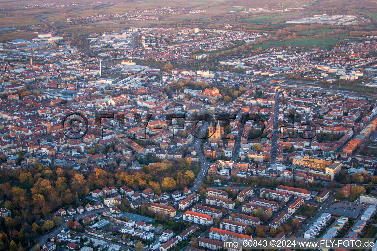 Aerial photograpy of Landau in der Pfalz in the state Rhineland-Palatinate, Germany