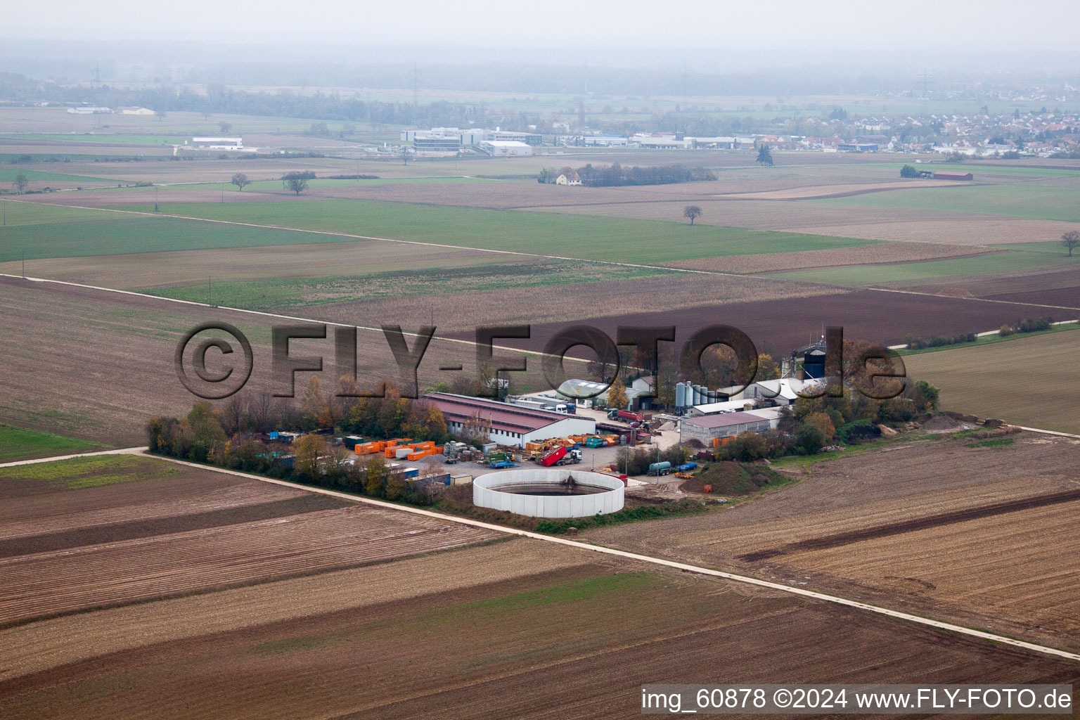 Knittelsheim in the state Rhineland-Palatinate, Germany out of the air