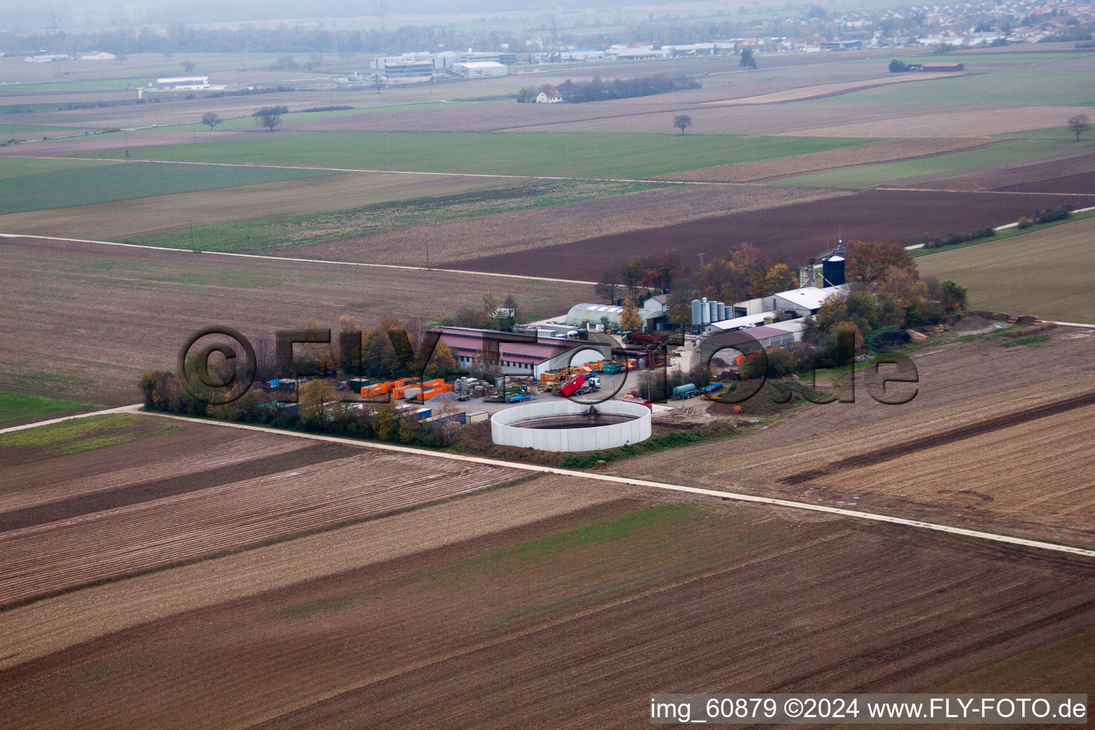 Bird's eye view of Knittelsheim in the state Rhineland-Palatinate, Germany