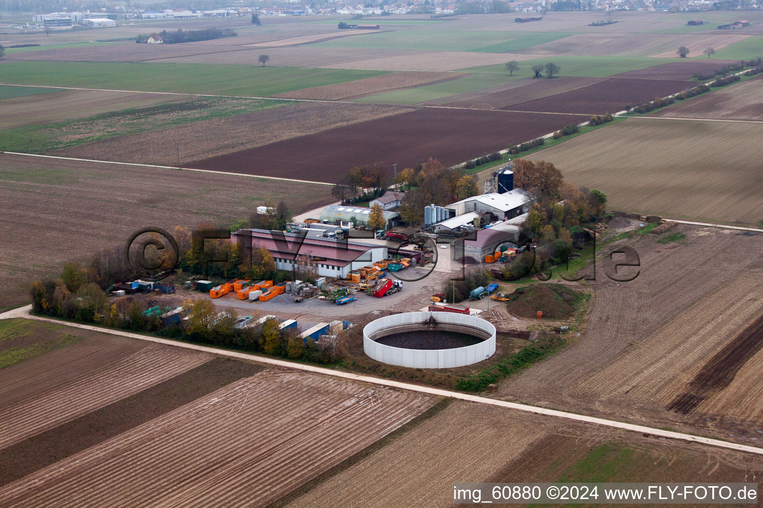 Knittelsheim in the state Rhineland-Palatinate, Germany viewn from the air