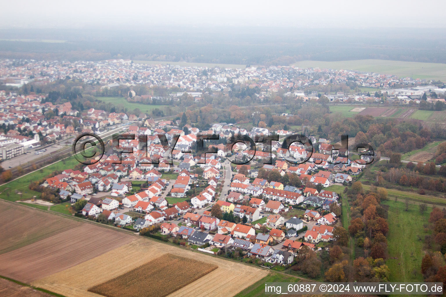 Bellheim in the state Rhineland-Palatinate, Germany out of the air