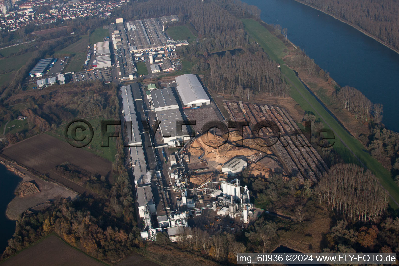 Oblique view of Germersheim in the state Rhineland-Palatinate, Germany