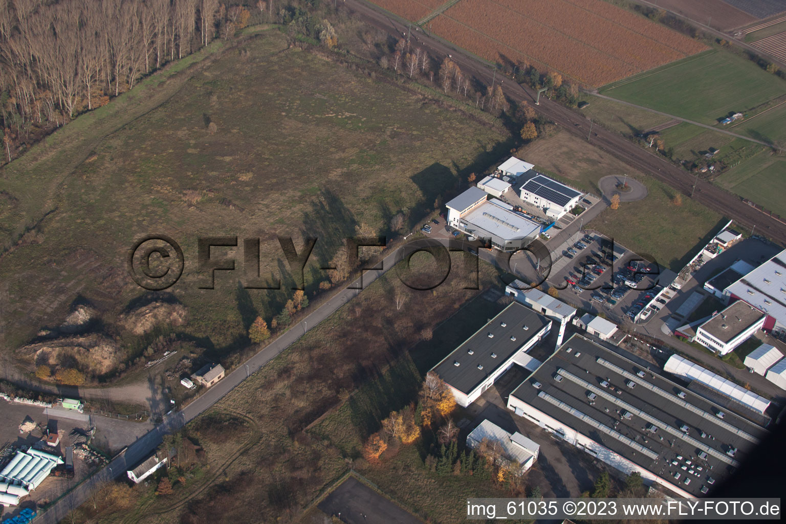 Aerial photograpy of District Neudorf in Graben-Neudorf in the state Baden-Wuerttemberg, Germany