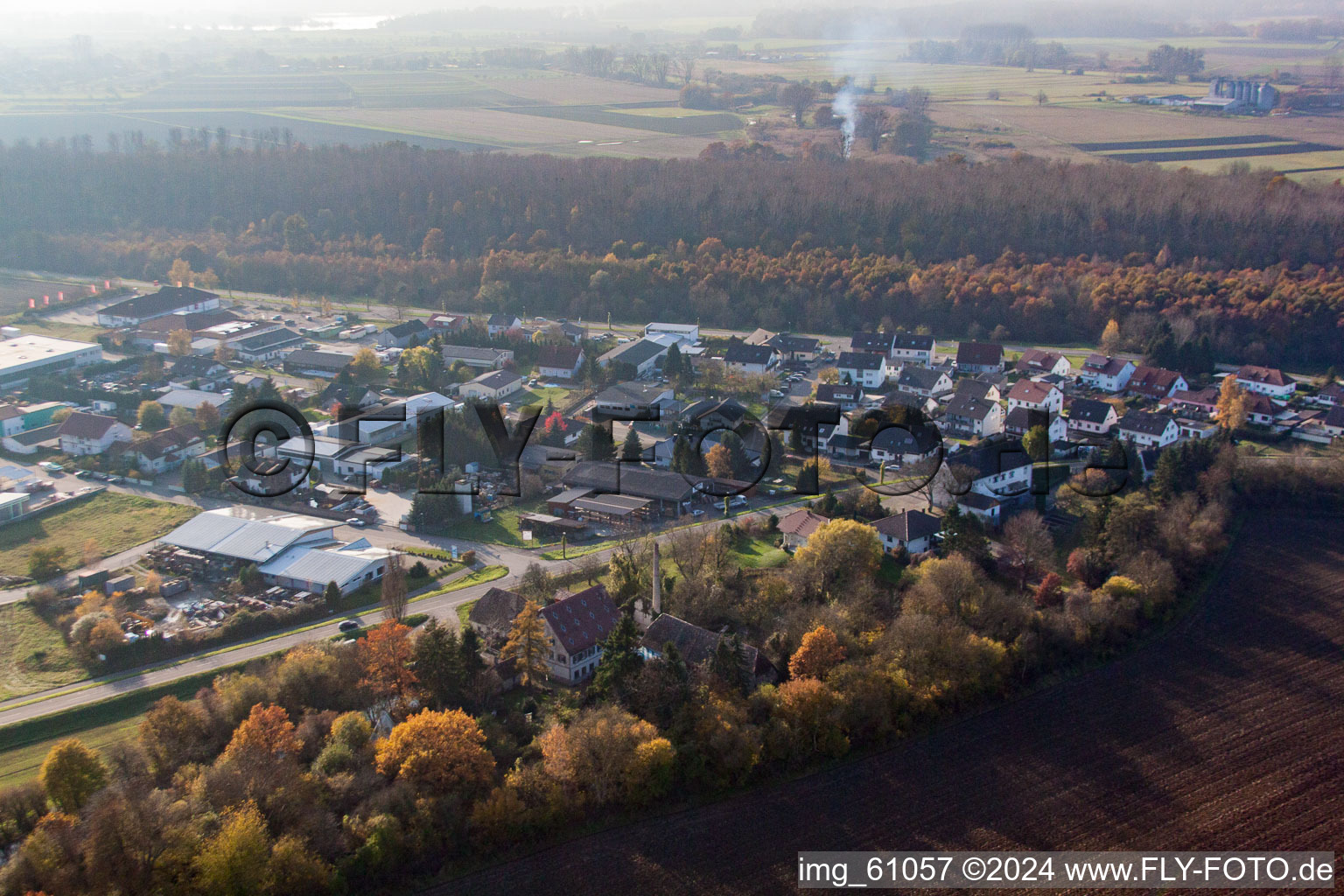 Commercial area in the district Rußheim in Dettenheim in the state Baden-Wuerttemberg, Germany