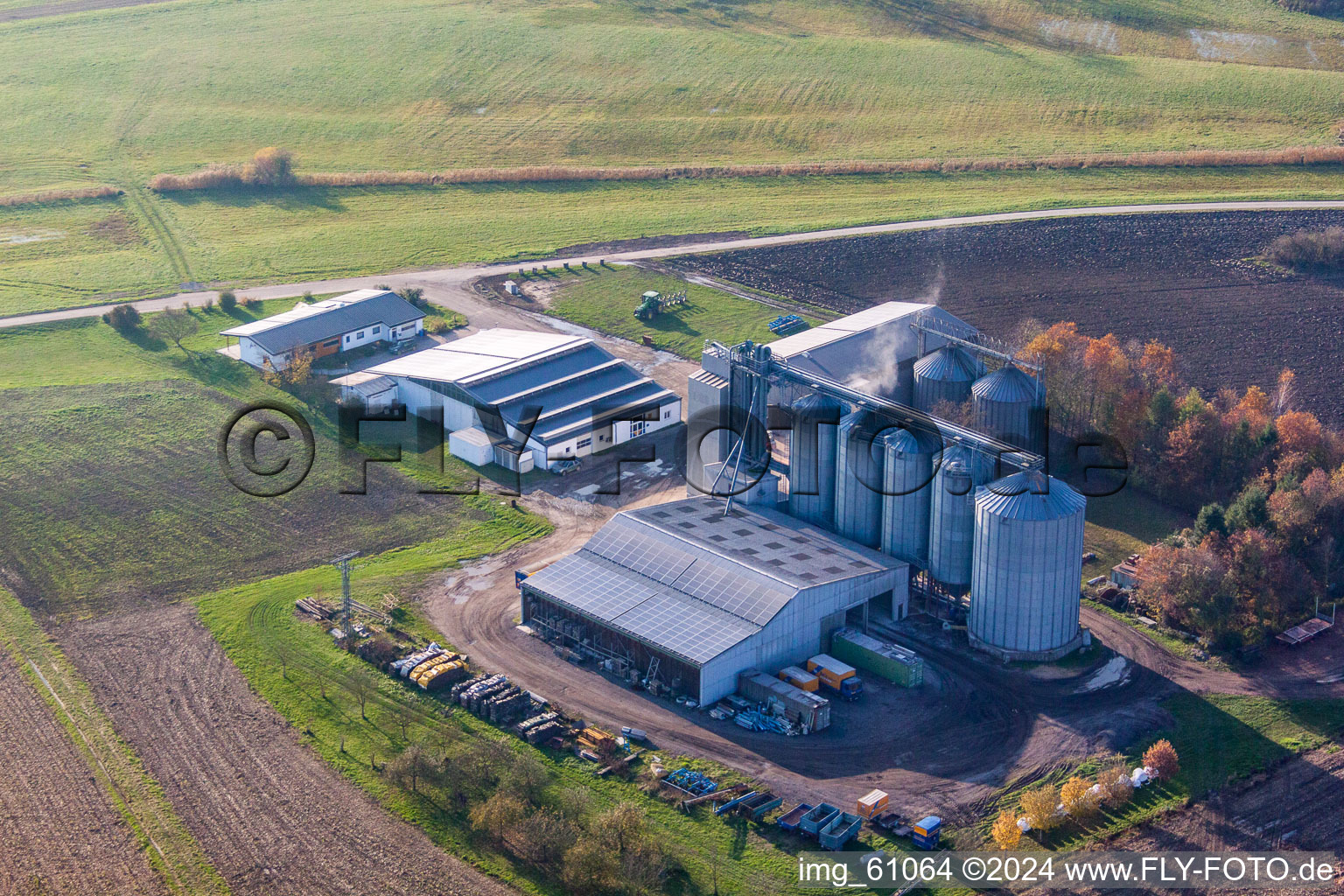 Aerial photograpy of Bolz Landhandel in the district Rußheim in Dettenheim in the state Baden-Wuerttemberg, Germany