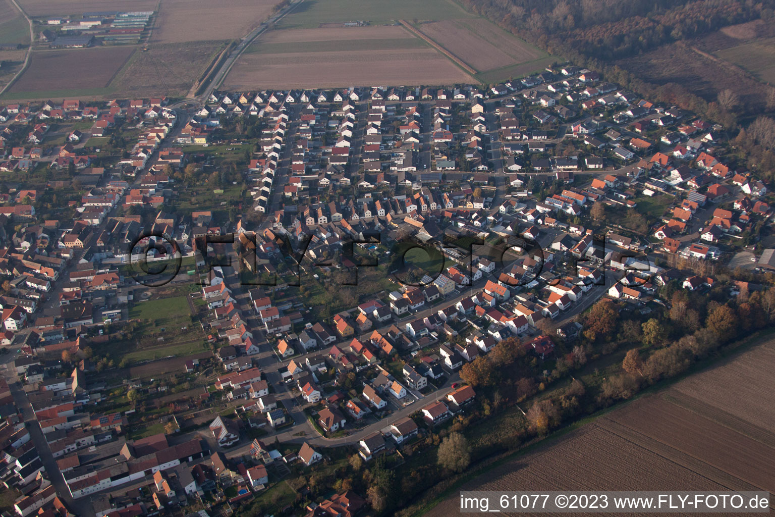 Hördt in the state Rhineland-Palatinate, Germany from the drone perspective