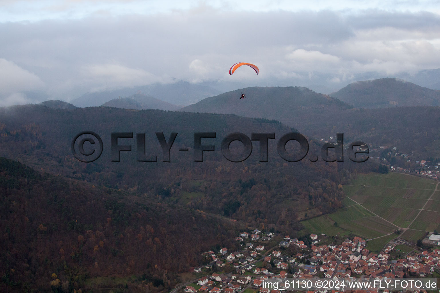 Eschbach in the state Rhineland-Palatinate, Germany seen from a drone