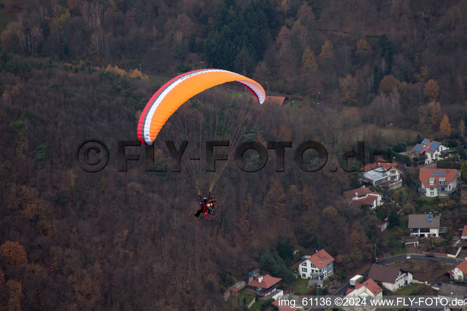 Aerial view of Eschbach in the state Rhineland-Palatinate, Germany