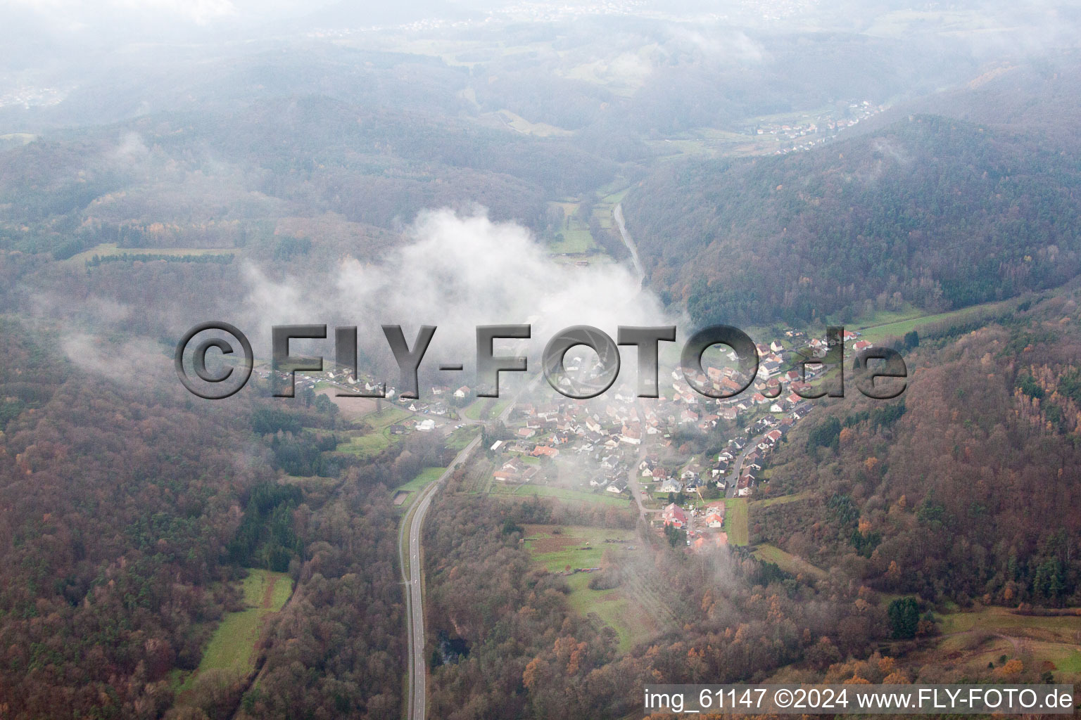 Aerial photograpy of Waldhambach in the state Rhineland-Palatinate, Germany