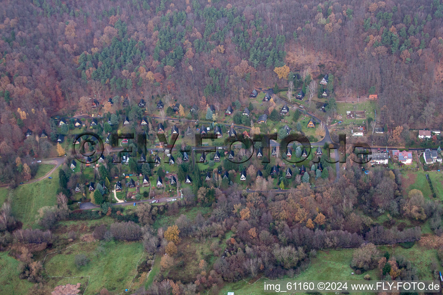 Bird's eye view of Leinsweiler in the state Rhineland-Palatinate, Germany