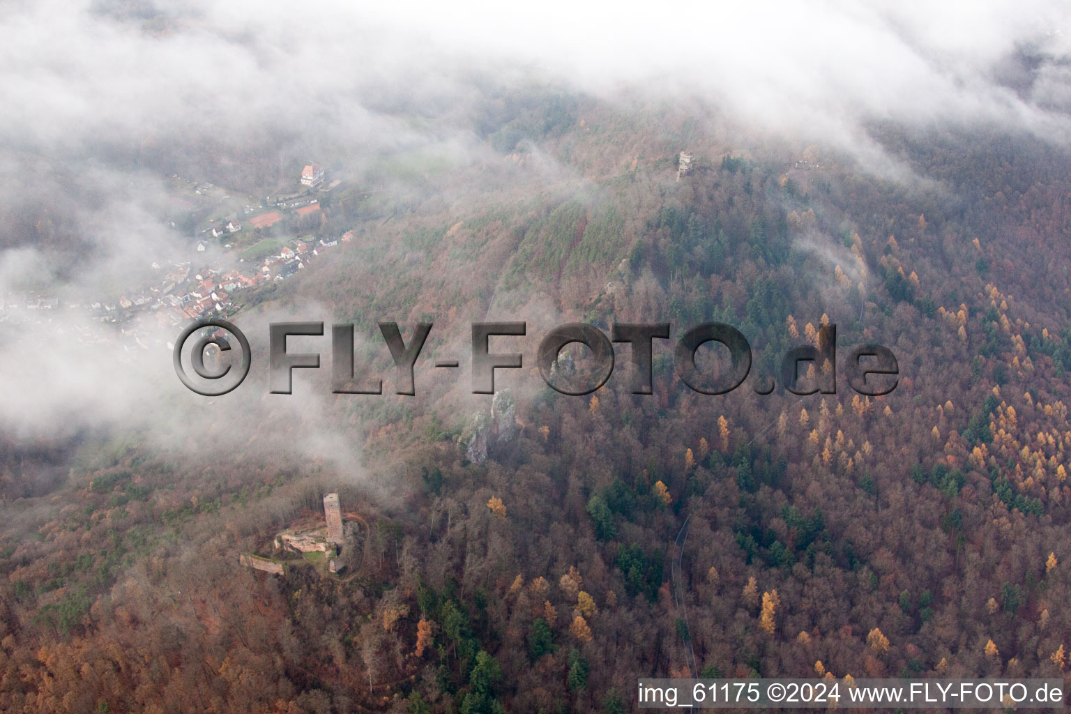 Leinsweiler in the state Rhineland-Palatinate, Germany from the drone perspective