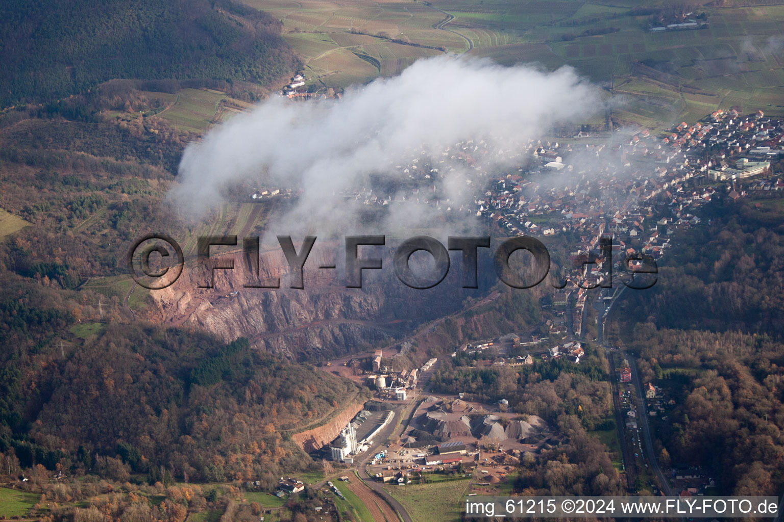 Quarry in Albersweiler in the state Rhineland-Palatinate, Germany out of the air