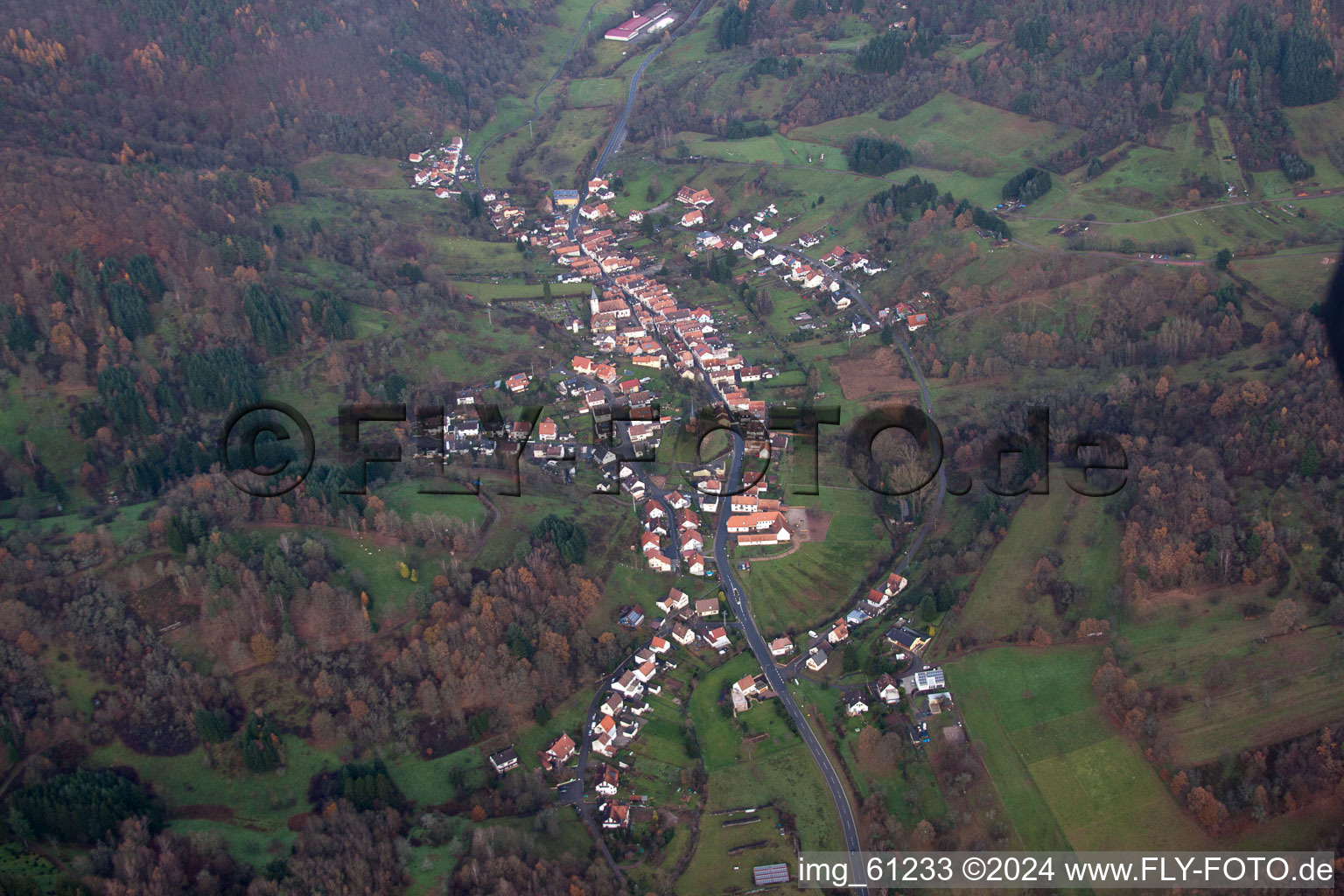 Dernbach in the state Rhineland-Palatinate, Germany seen from a drone