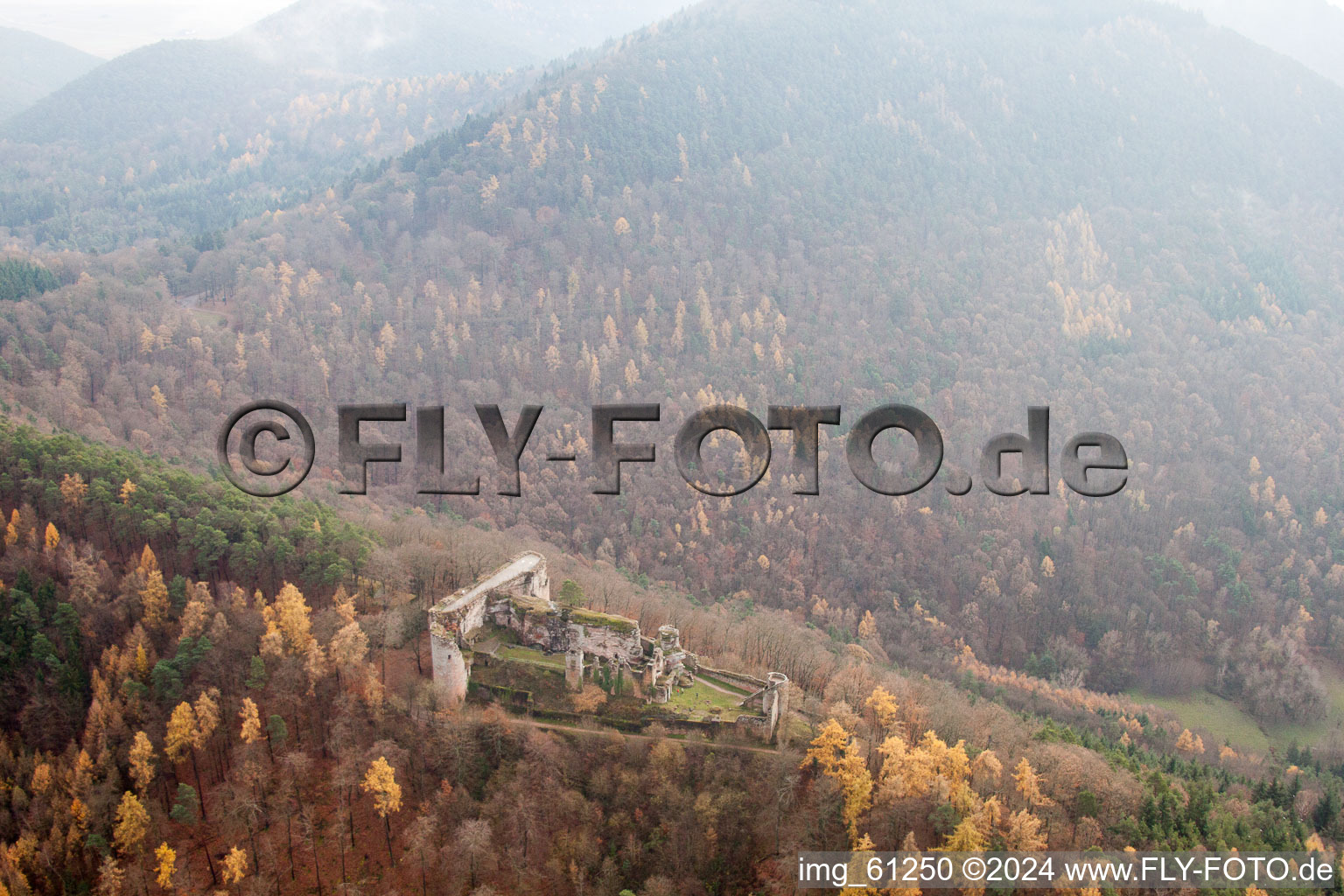 Ramberg in the state Rhineland-Palatinate, Germany from above