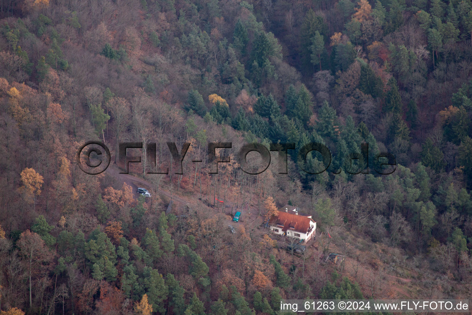 Drone recording of Albersweiler in the state Rhineland-Palatinate, Germany