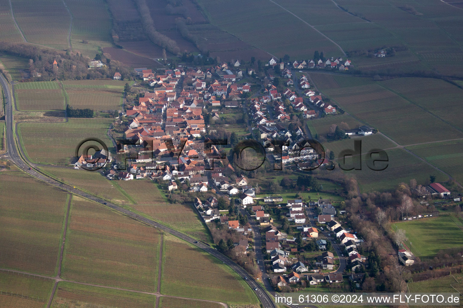 District Ilbesheim in Ilbesheim bei Landau in der Pfalz in the state Rhineland-Palatinate, Germany out of the air