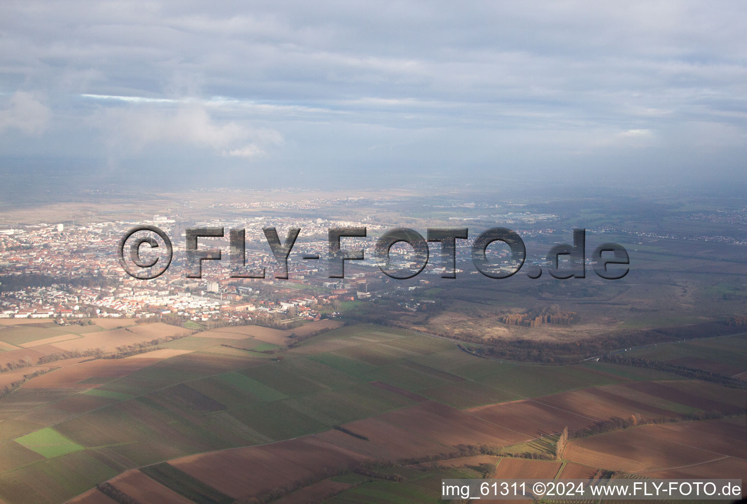 Aerial view of District Mörzheim in Landau in der Pfalz in the state Rhineland-Palatinate, Germany