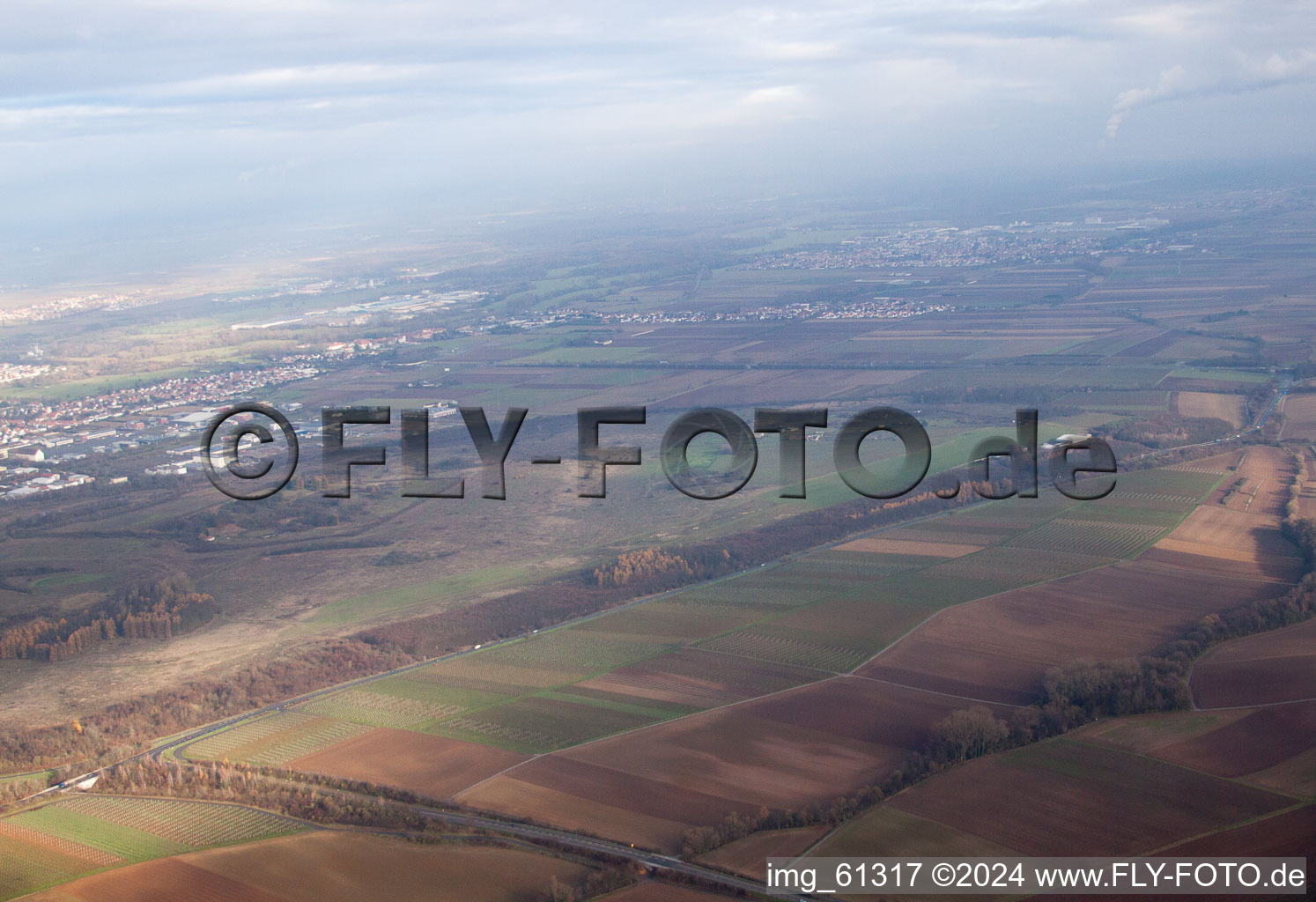 Aerial view of Gliding site at Ebenberg in Landau in der Pfalz in the state Rhineland-Palatinate, Germany