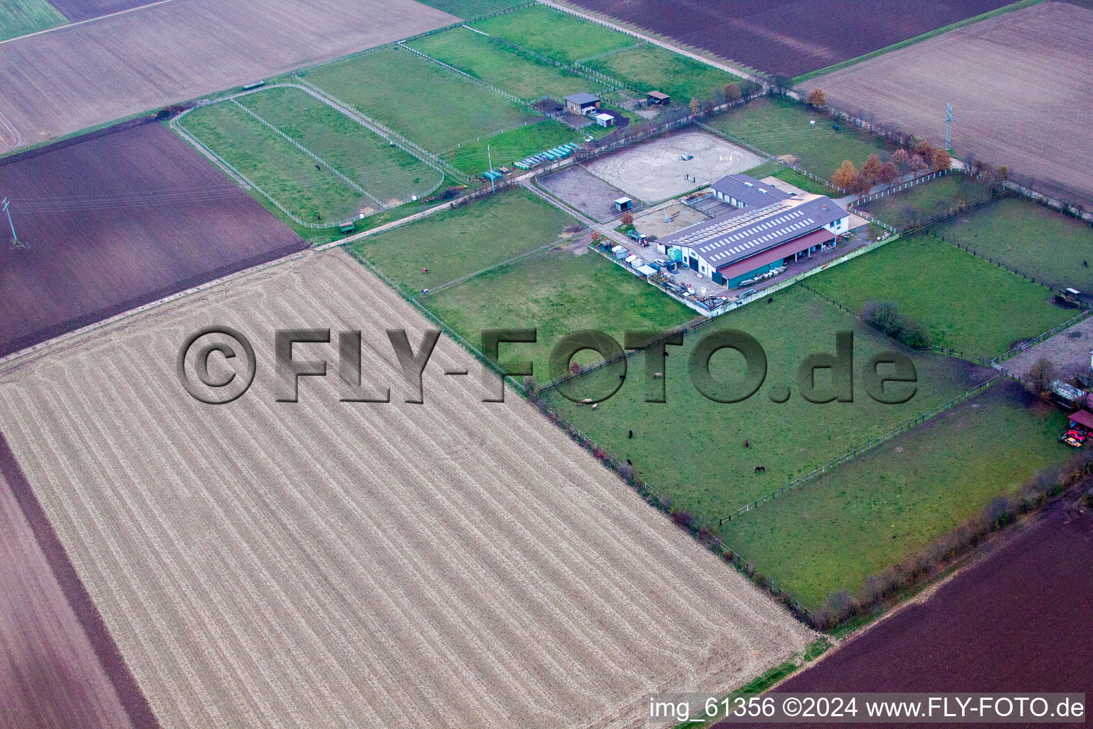 District Ottersheim in Ottersheim bei Landau in the state Rhineland-Palatinate, Germany seen from a drone