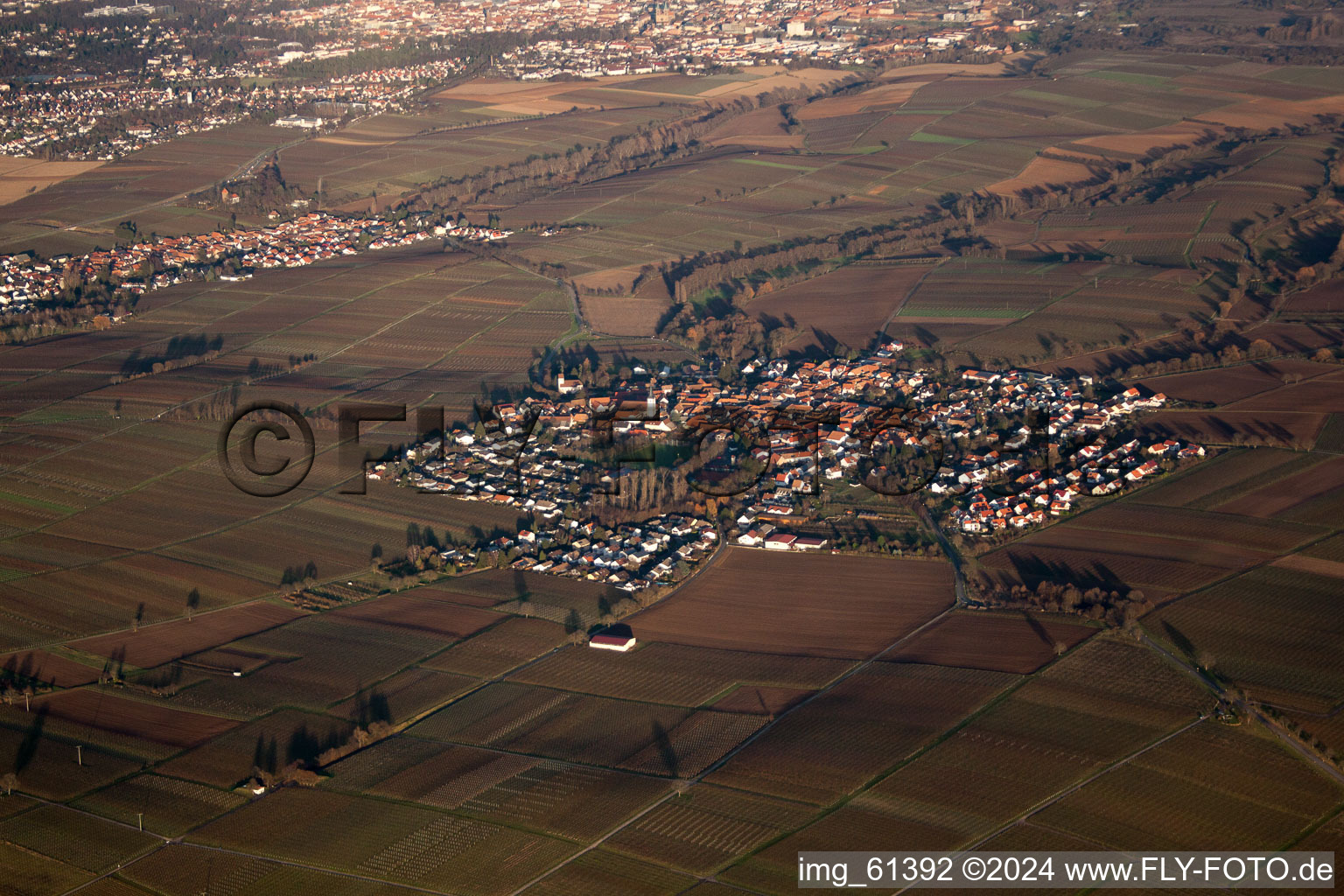 District Mörzheim in Landau in der Pfalz in the state Rhineland-Palatinate, Germany from above