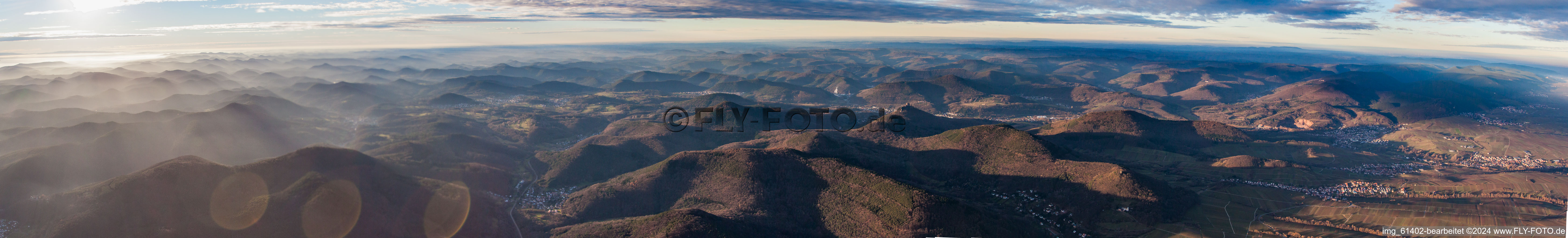 Aerial view of Panorama in Göcklingen in the state Rhineland-Palatinate, Germany