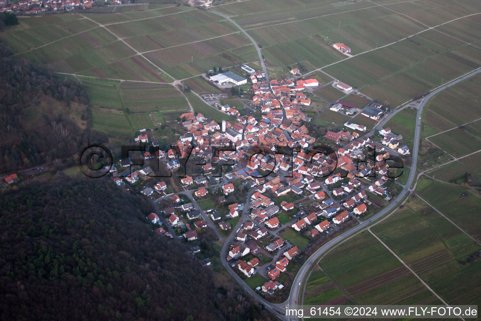 Drone image of Eschbach in the state Rhineland-Palatinate, Germany