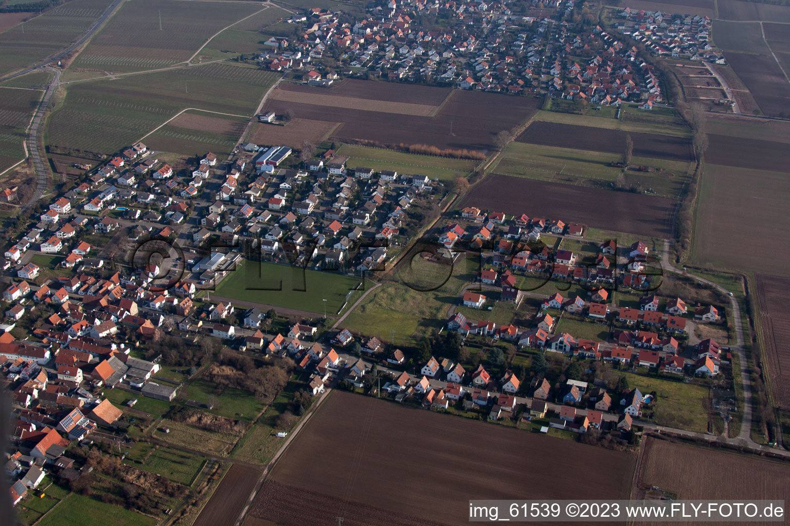District Dammheim in Landau in der Pfalz in the state Rhineland-Palatinate, Germany viewn from the air