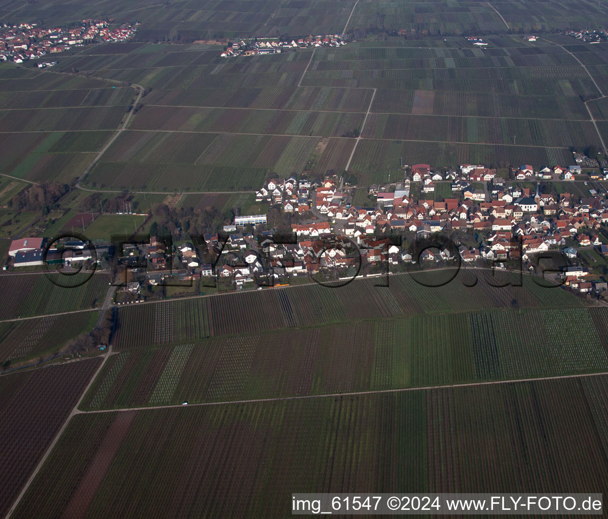 Aerial photograpy of Roschbach in the state Rhineland-Palatinate, Germany